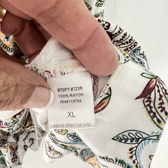 One World Live and Let Live Mini Dress Women's XL Boho Embroidered Patchwork - Picture 5 of 10